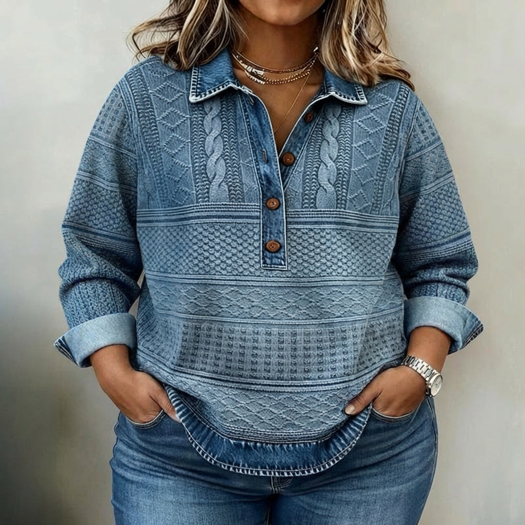 Vintage Casual Blouse - Plus size model