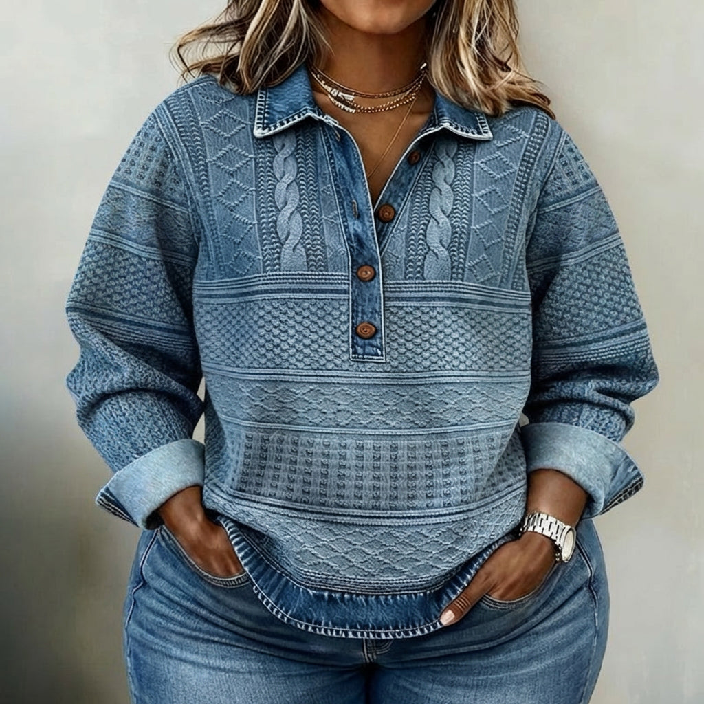 Vintage Casual Blouse - Plus size model