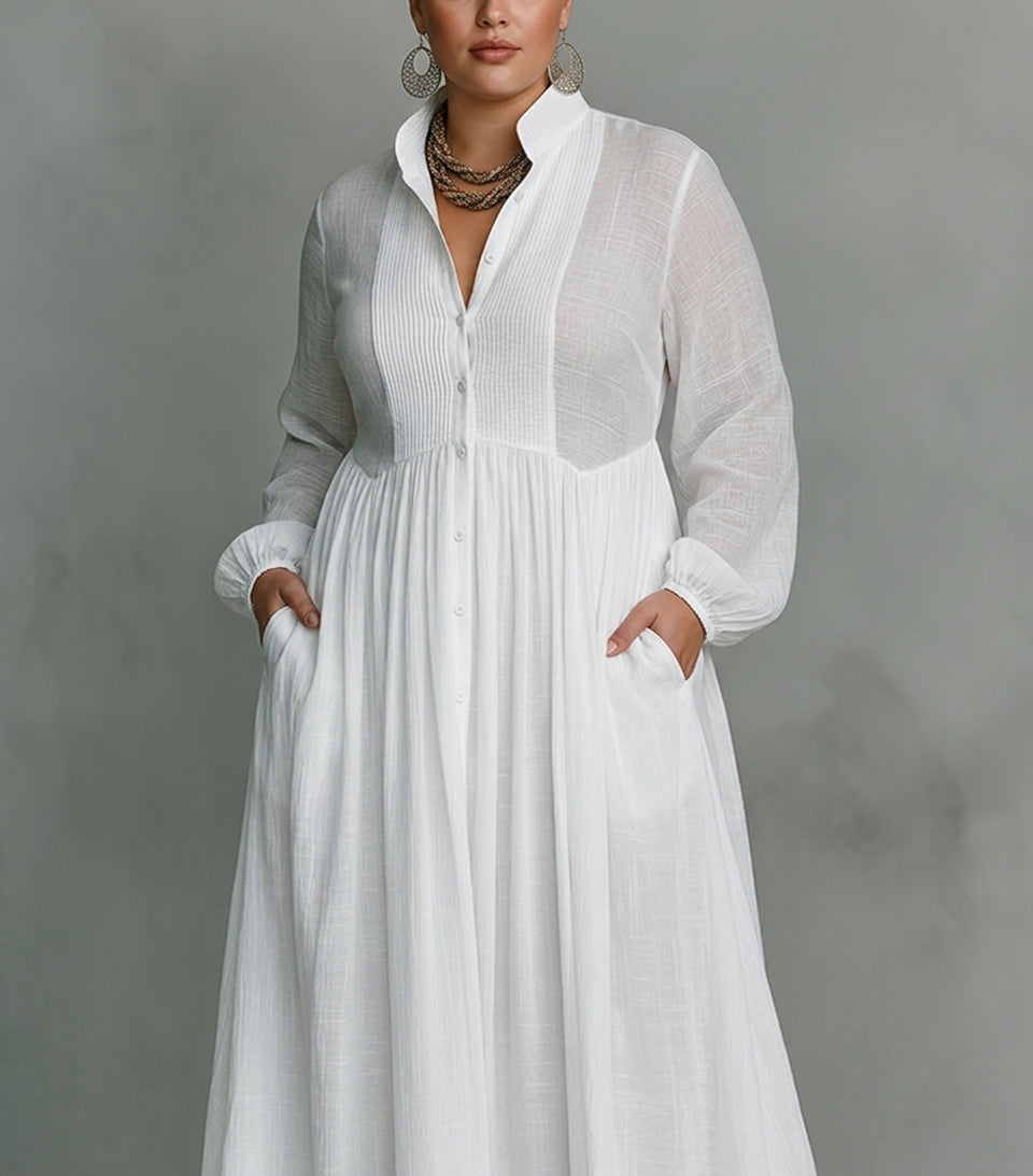Élisa™ — Refined Minimalist Maxi Dress - Plus size model