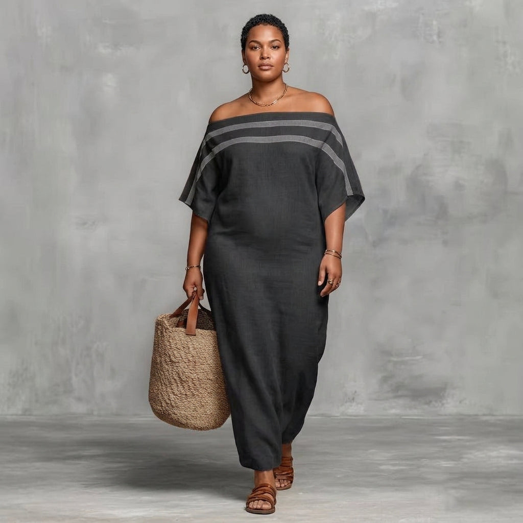 Amelia Stand-Collar Dress: Effortless Everyday Chic - Plus size model