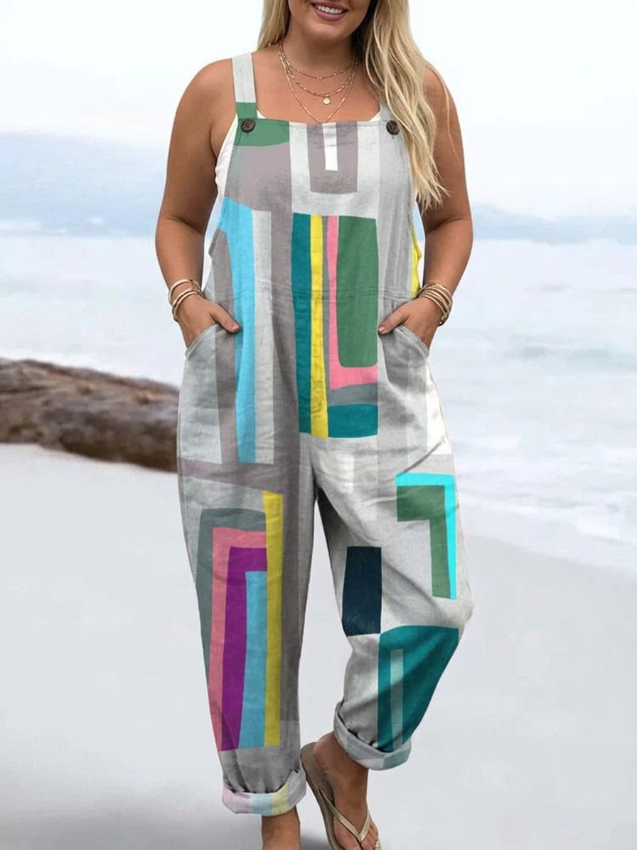 Block Party Jumpsuit - Plus size model