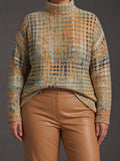 Bryndle | Autumn Grid Turtleneck - Plus size model