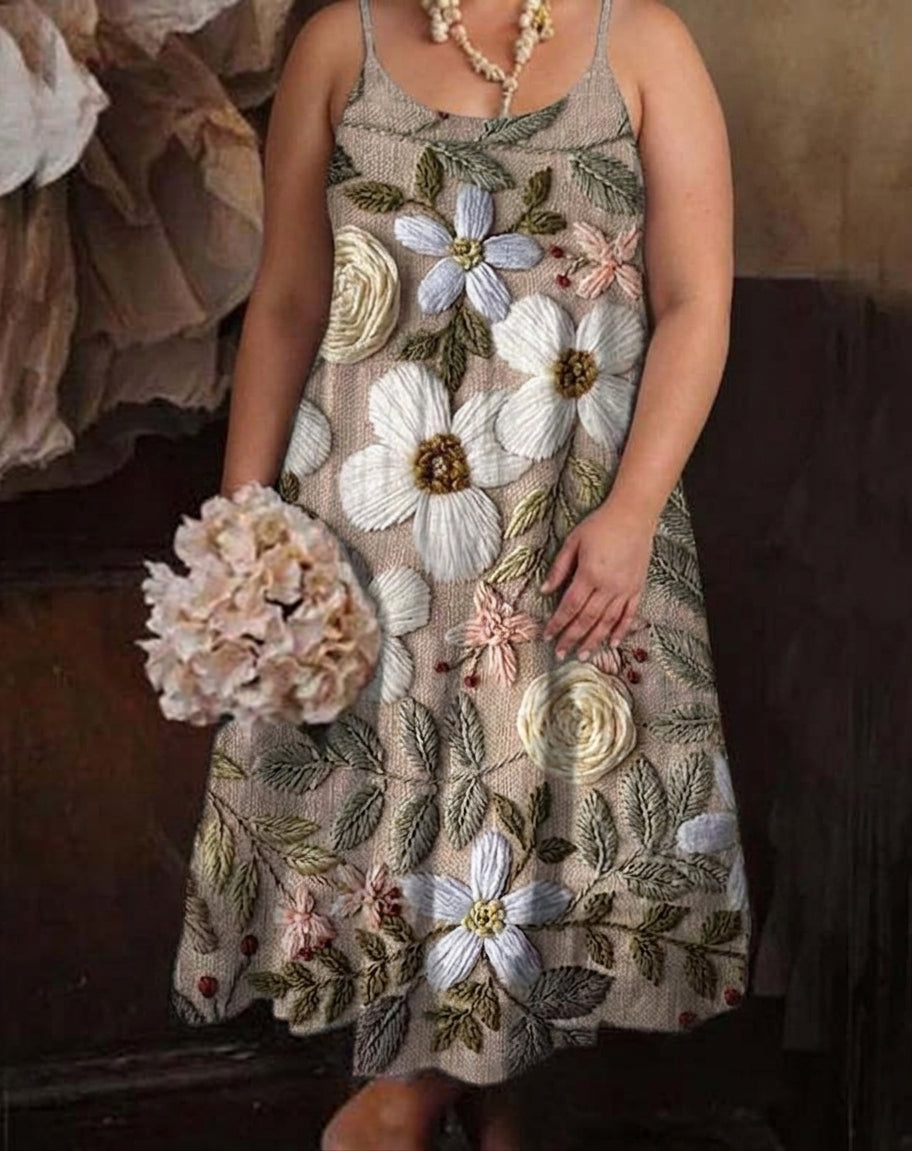 Sadie Enchantment Dress - Bohemian Flower - Plus size model