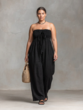 Elizabeth - Loose-Fit Linen-Blend Strapless Jumpsuit - Plus size model