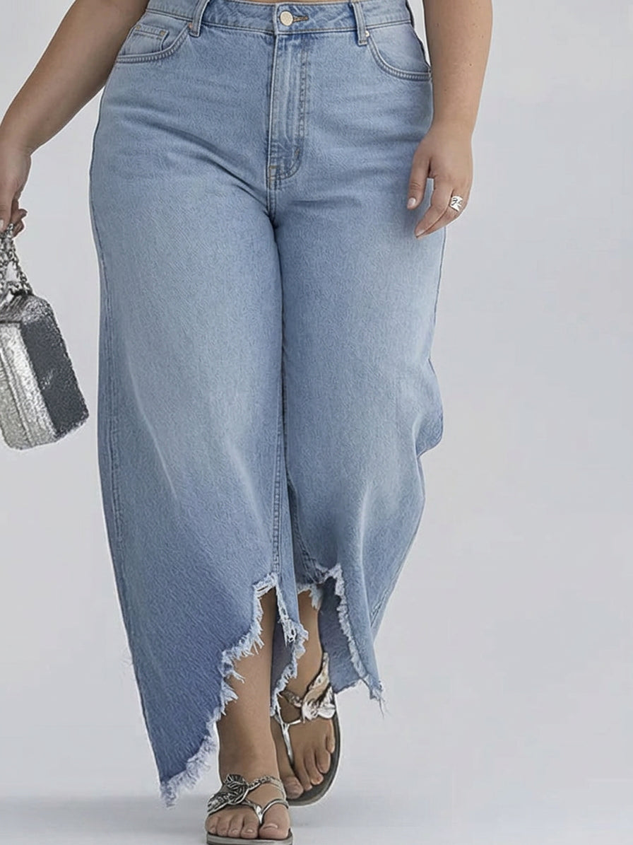 Rachel - Long-Sleeved Wide-Leg Jumpsuit - Plus size model