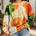 Elorinda | Tie-Dye Round-Neck Sweater - Plus size model