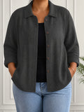 Carol| Crinkle Weave Button-Through Blouse - Plus size model