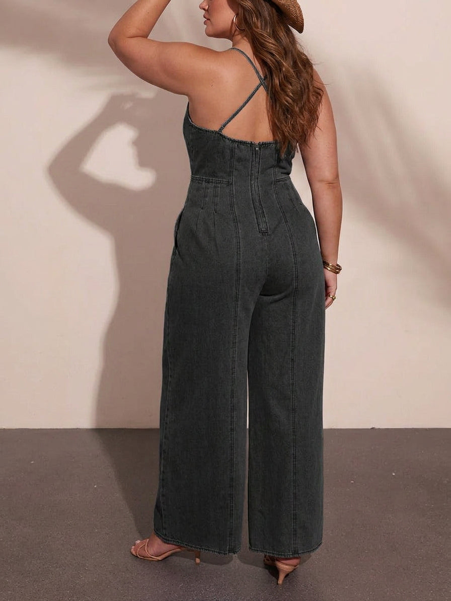 Rebecca Wide-Leg Jumpsuit - Plus size model