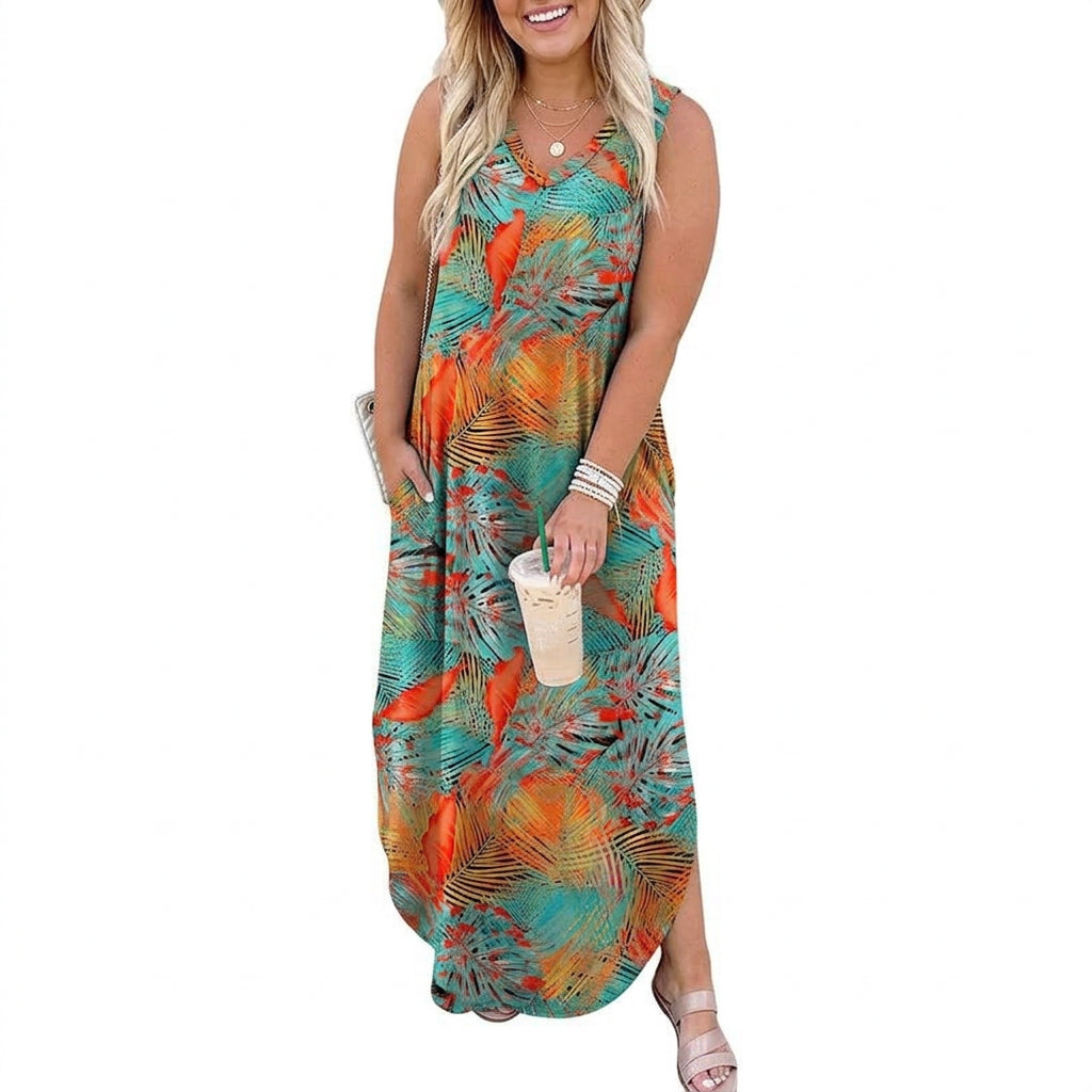Zahara - Boho Sleeveless Dress - Plus size model