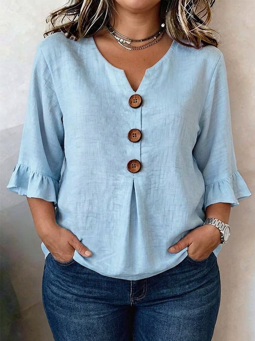 Isolde | Puff Sleeve Blouse - Plus size model