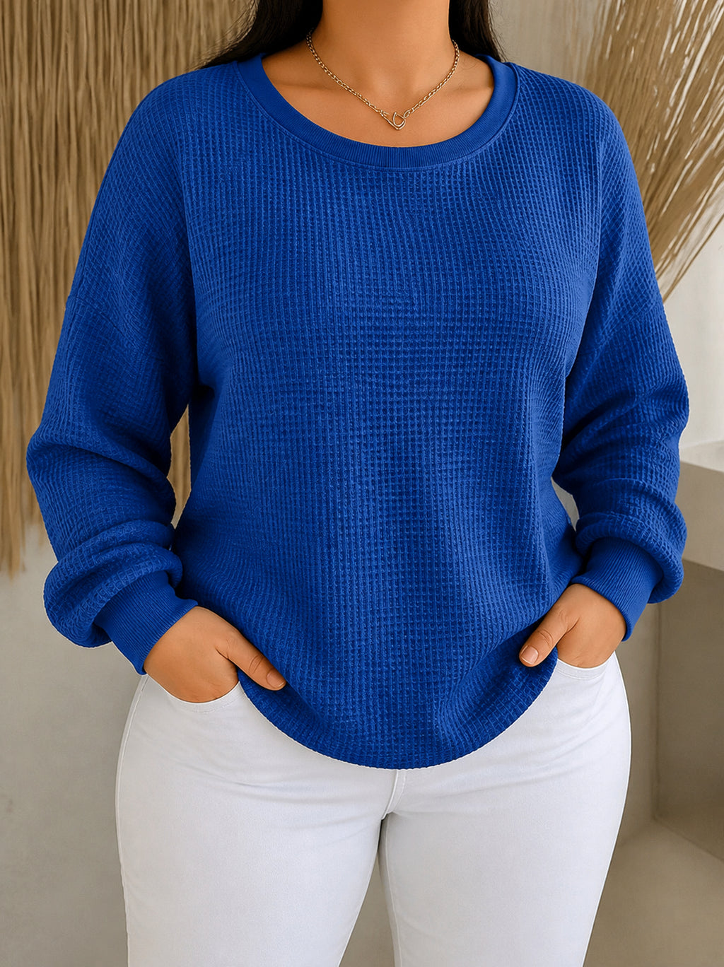 Nyla | Classic Sweater - Plus size model
