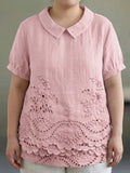 Amara | Embroidered Floral Shirt - Plus size model
