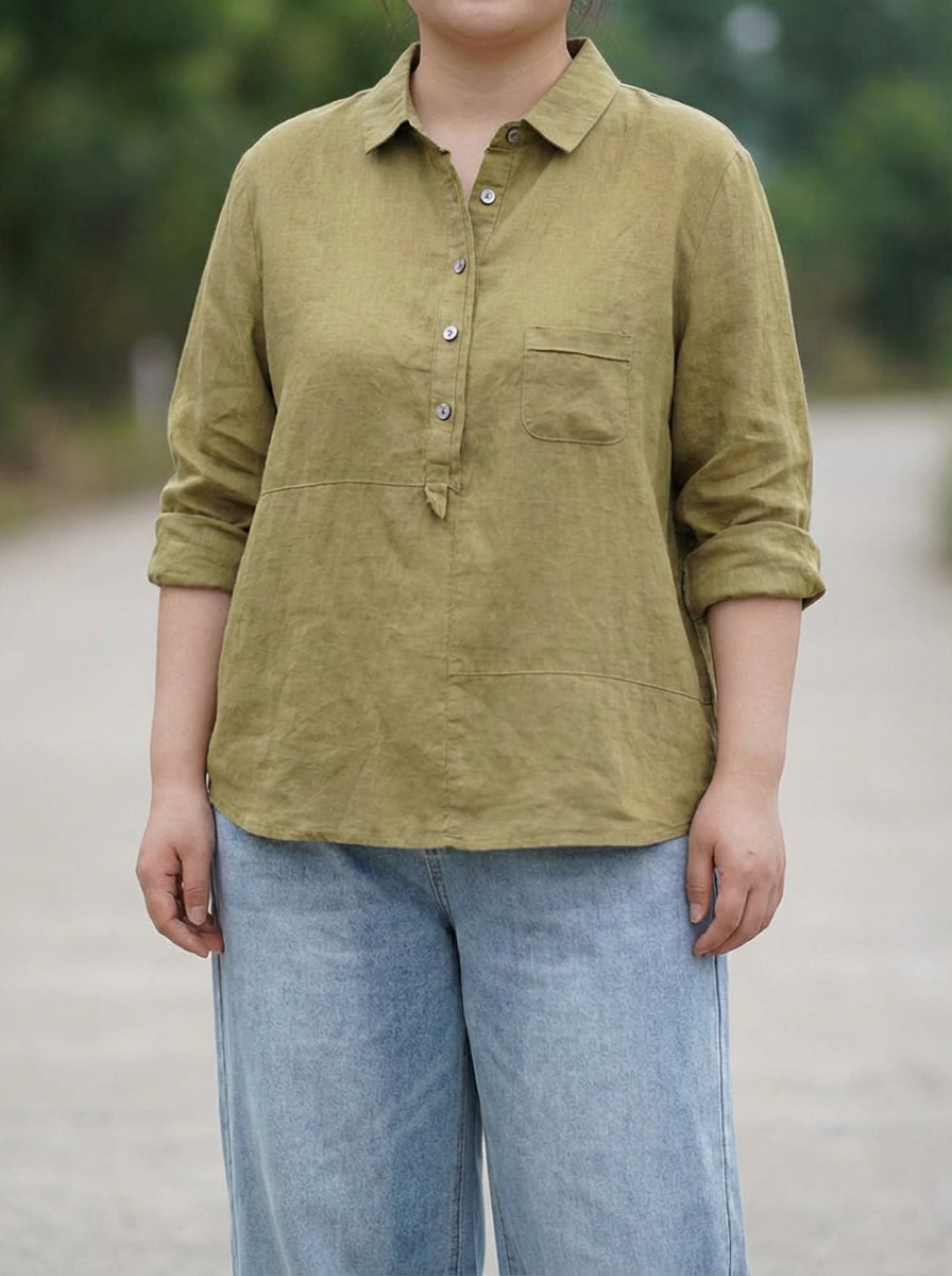 Elvie | Elegant Summer Blouse - Plus size model