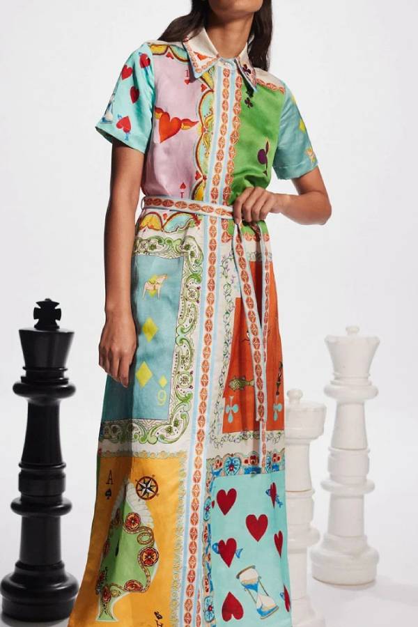 Courtney - Fashion Lapel Printed Shirt Dress