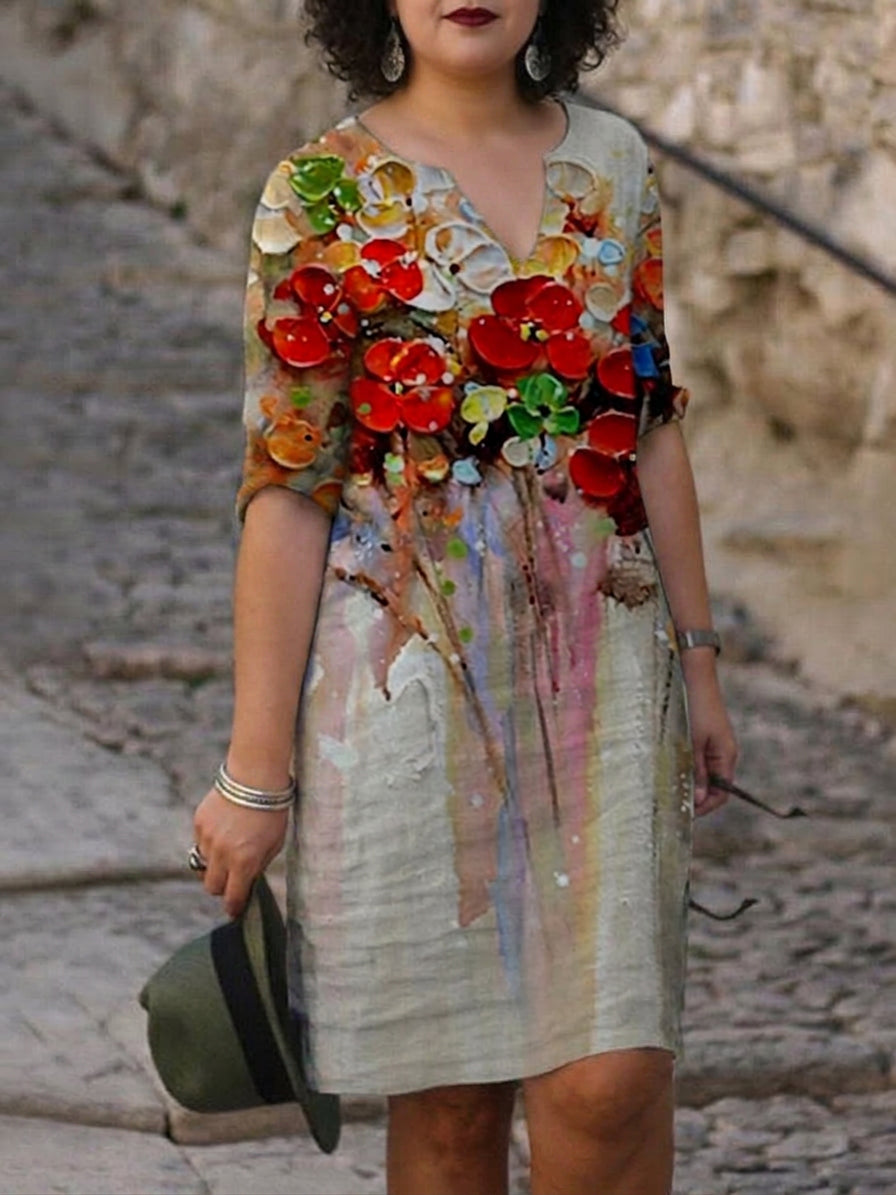 Lydia Floral Dress: Effortless Everyday Elegance - Plus size model