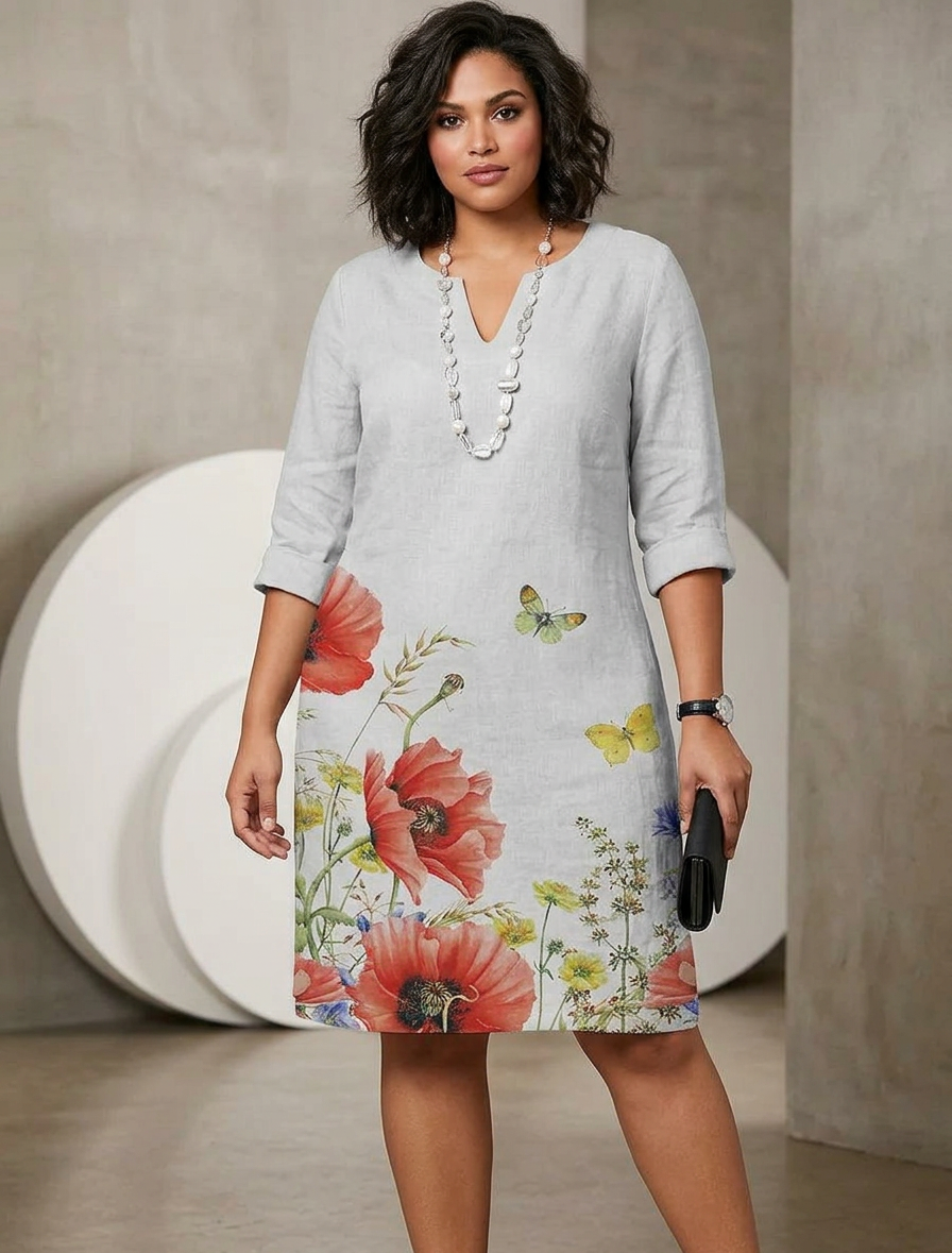Scarlett | Floral Layered Dress - Plus size model