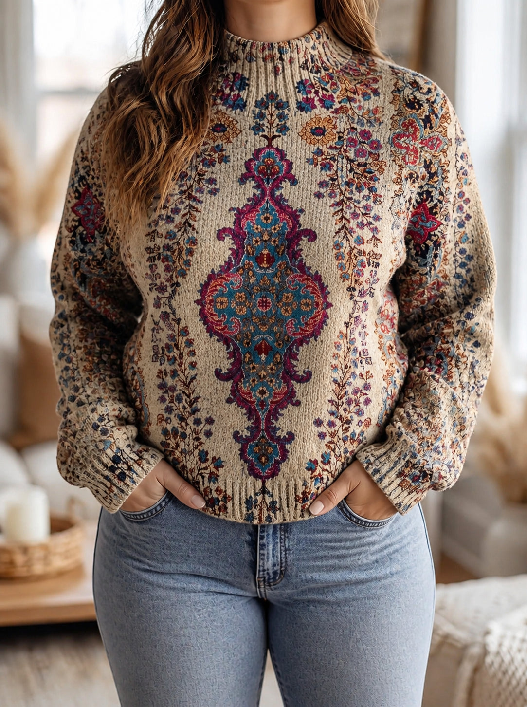 Esmée | Vintage Medallion Turtleneck - Plus size model