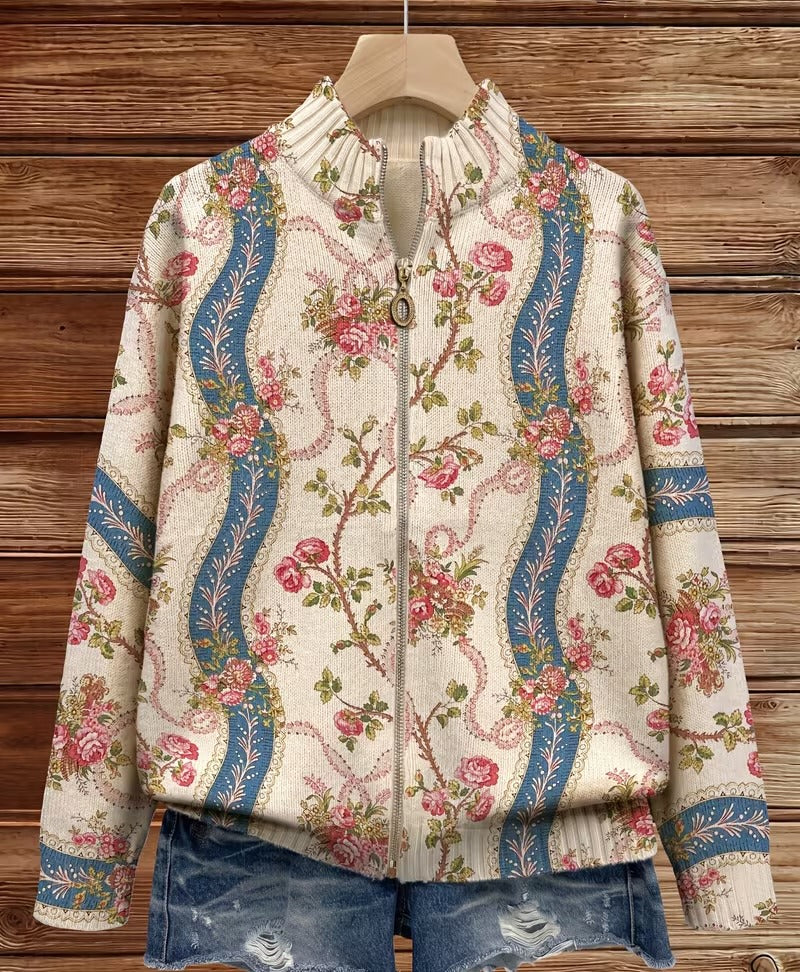 Judith | Paisley Pattern Zip Cardigan