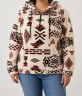 Everly™ | Aztec Plush Hoodie - Plus size model