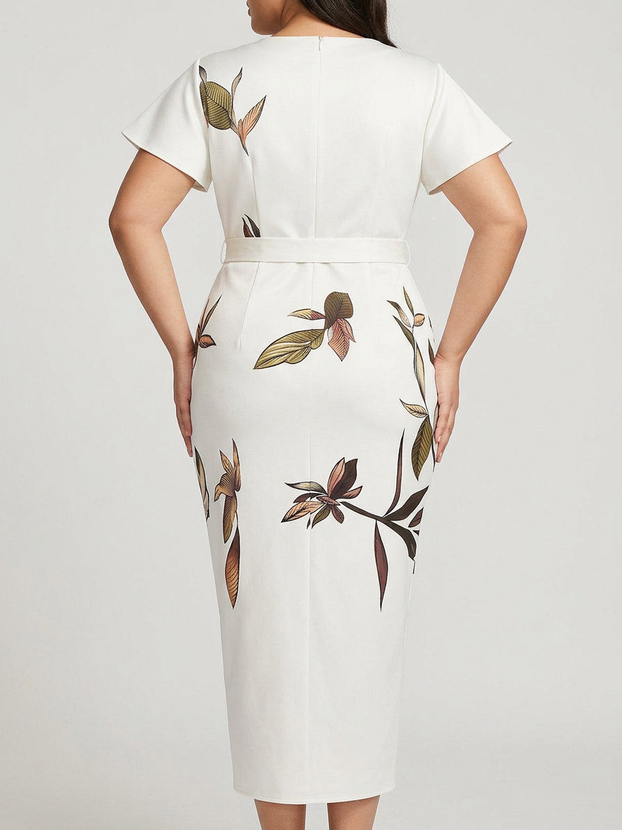 Inaya | Elegant Wrap Dress - Plus size model