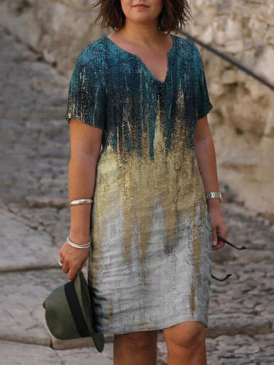 Melanie Floral Dress: Effortless Everyday Elegance - Plus size model