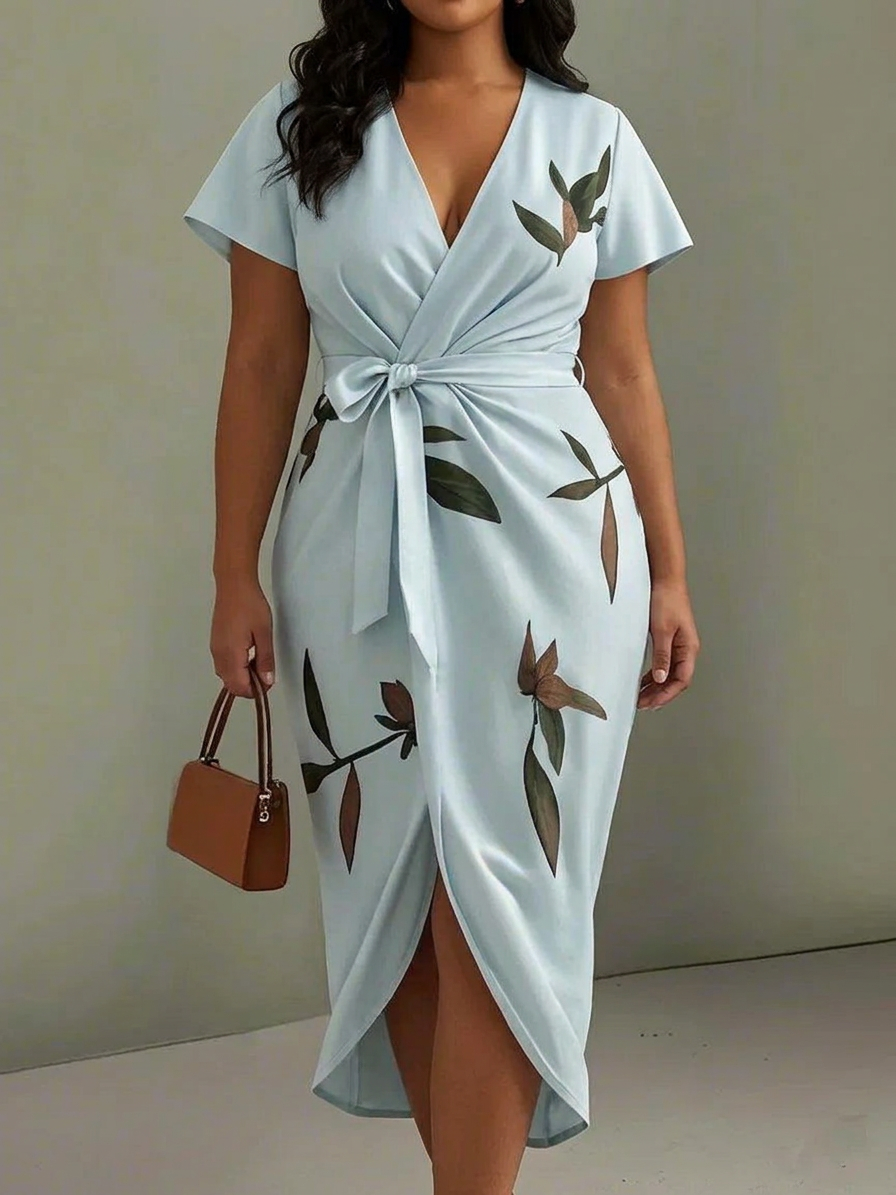Inaya | Elegant Wrap Dress - Plus size model