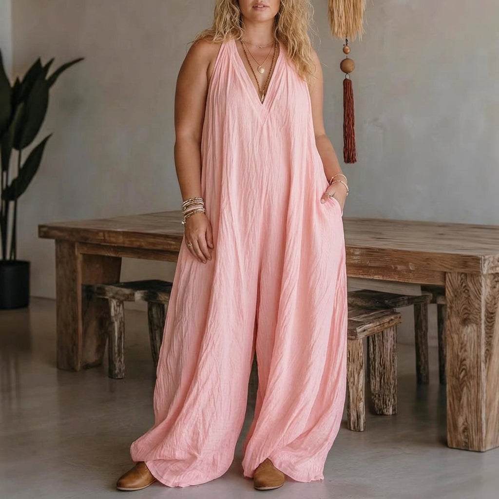 Camille Sleeveless Maxi Dress: Effortless Summer Flow - Plus size model