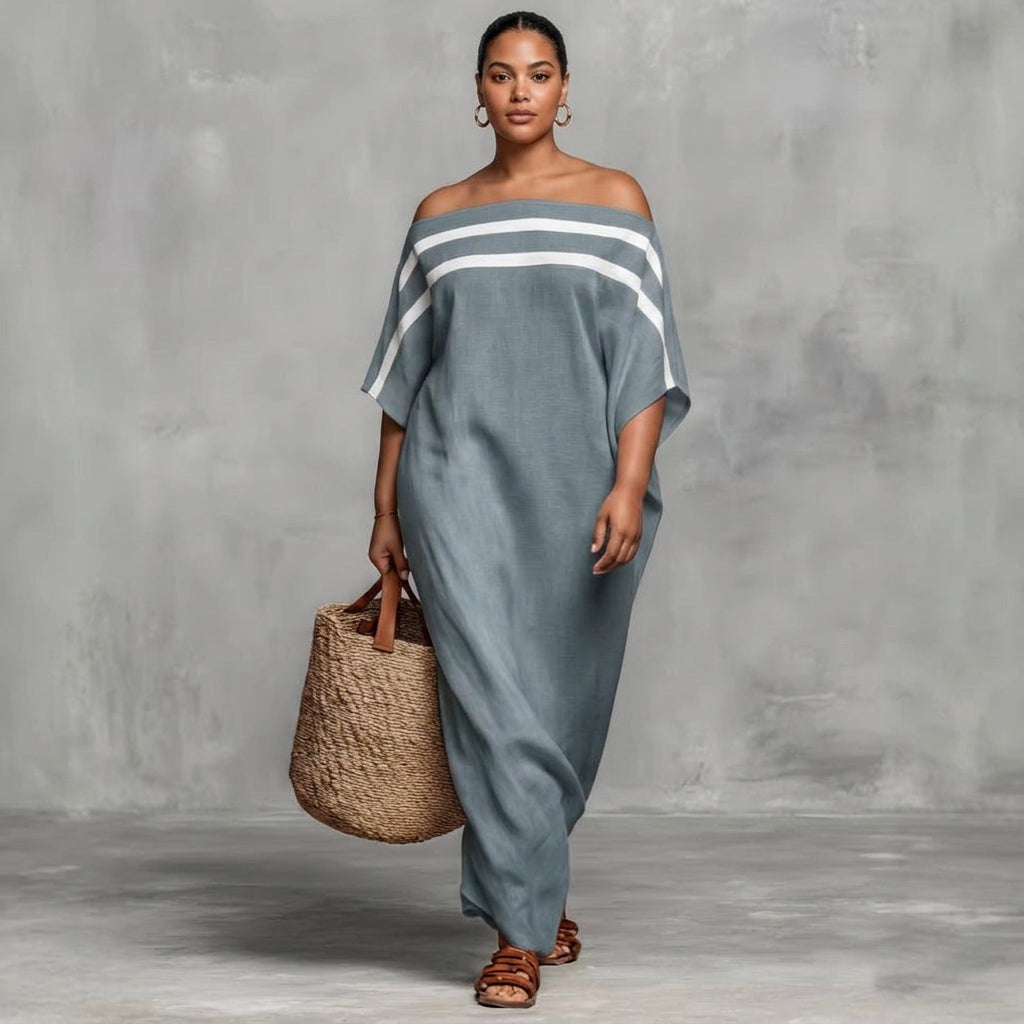 Amelia Stand-Collar Dress: Effortless Everyday Chic - Plus size model