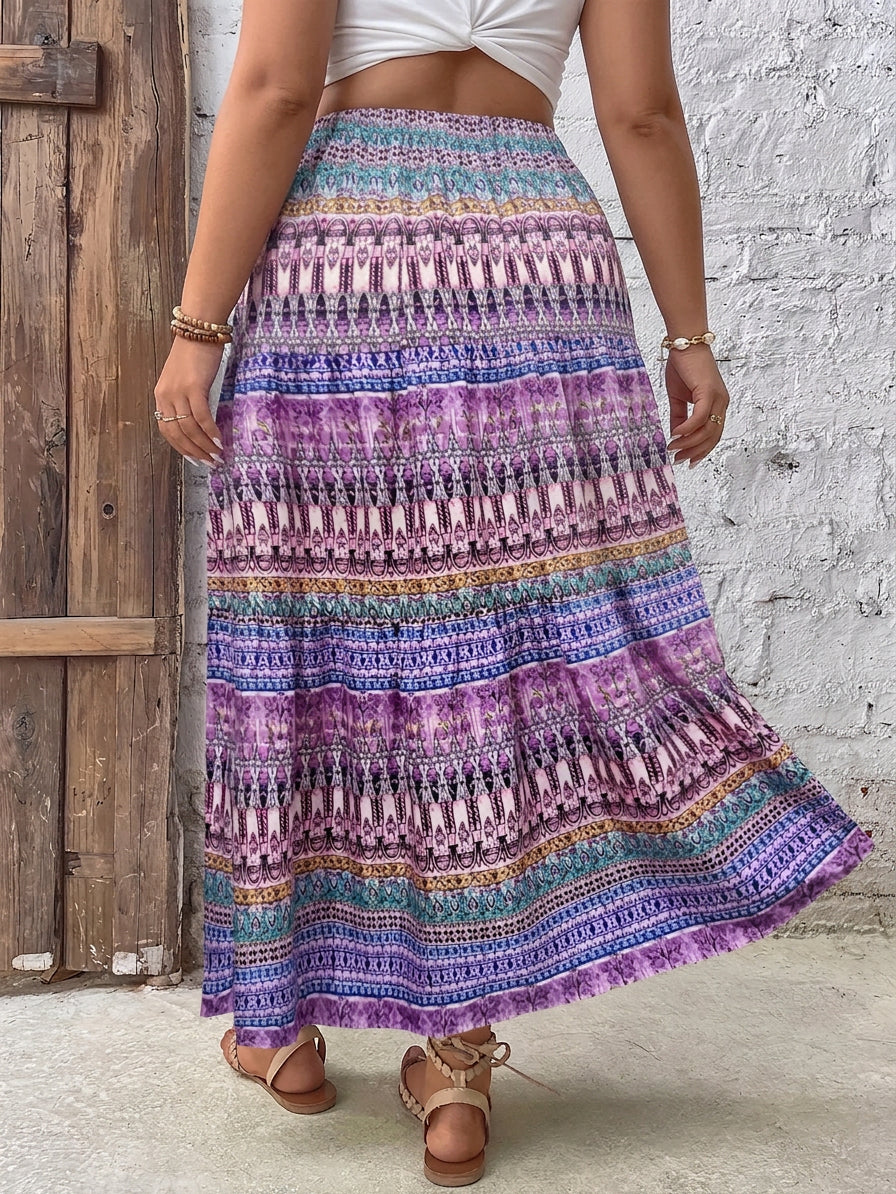 Eliana | Bohemian Ethnic Style Skirt - Plus size model
