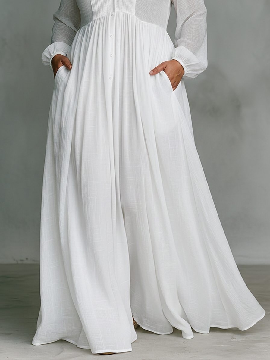 Élisa™ — Refined Minimalist Maxi Dress - Plus size model