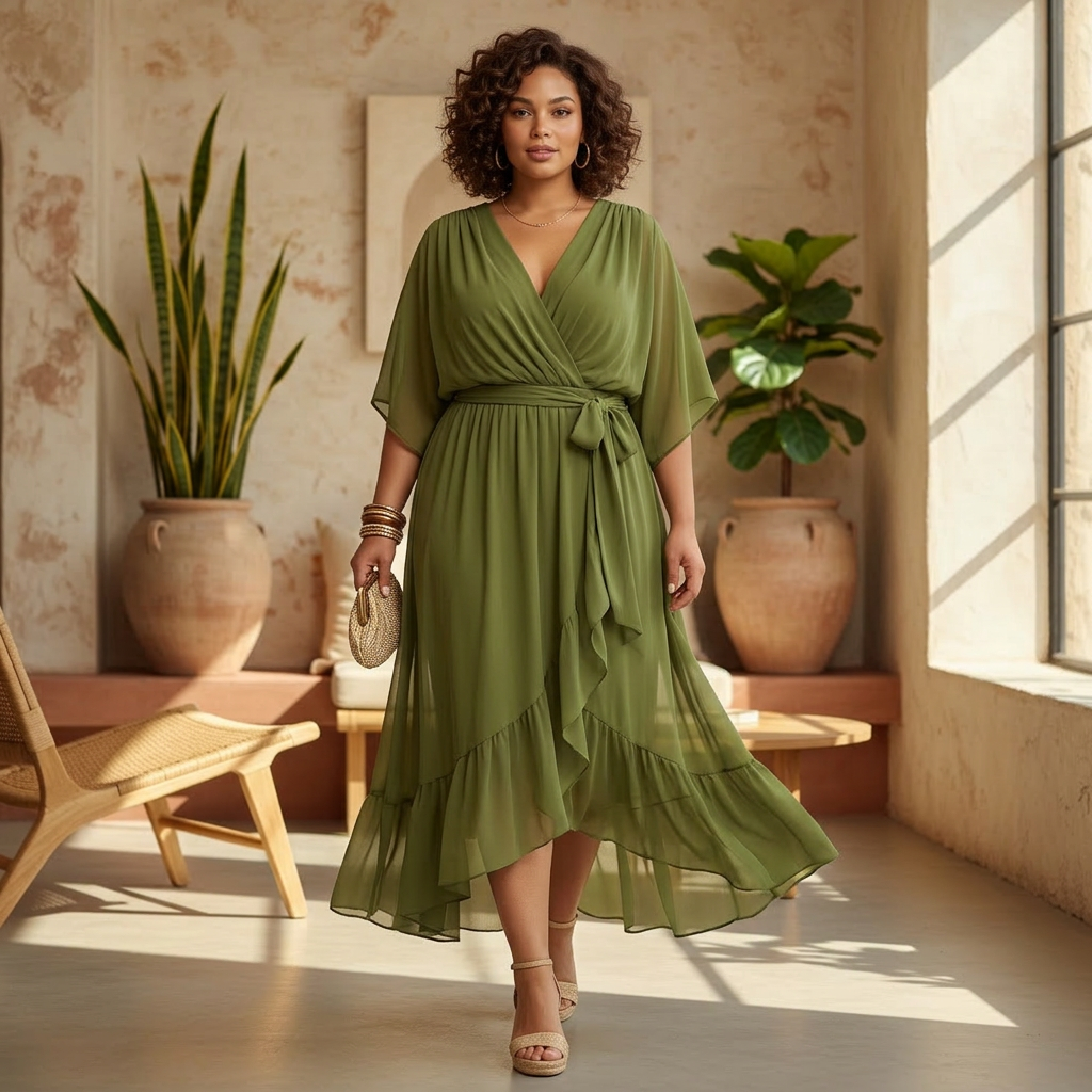 Mady - Elegant Dress - Plus size model