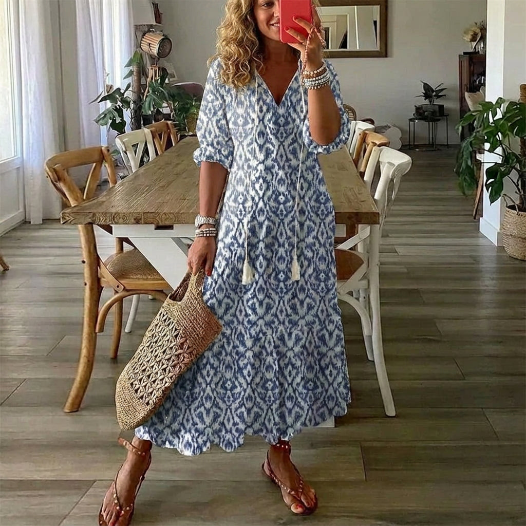ARIA | Boho Tummy Coverage Dress - Plus size model