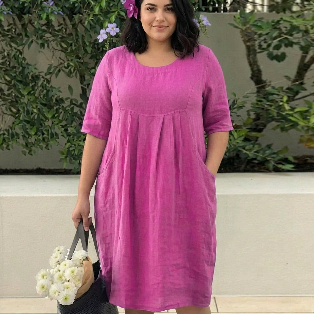 Paisley | Elegant Dress With Pockets - Plus size model
