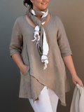 Maggie┃Casual A-Shape Wrap Tunic - Plus size model