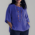 Marian | T-shirt with round neck and 3/4 sleeves - Plus size model
