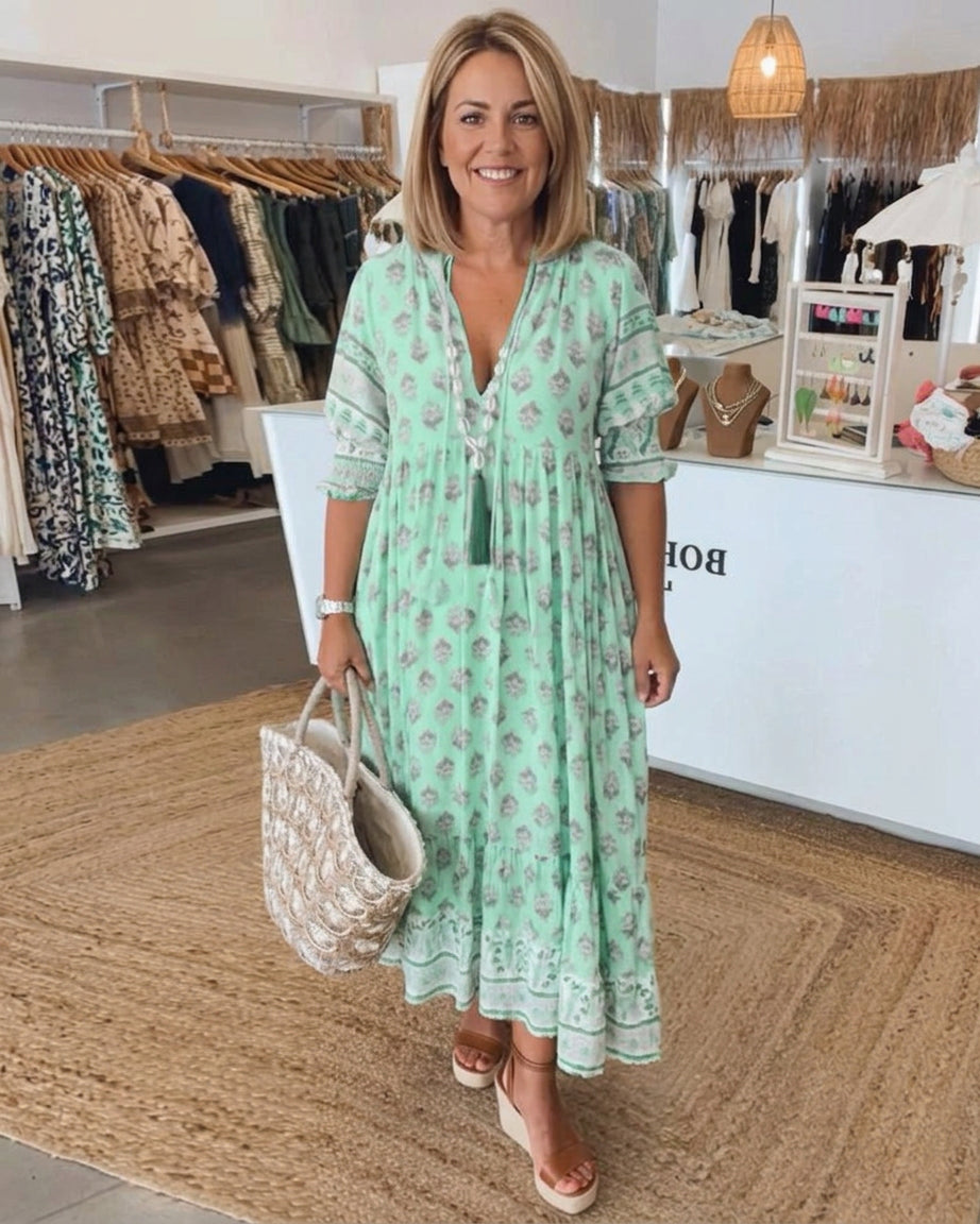 Verity - Bohemian Dress - Plus size model
