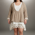Willow┃Comfortable casual set with two long-sleeved shirts - Plus size model