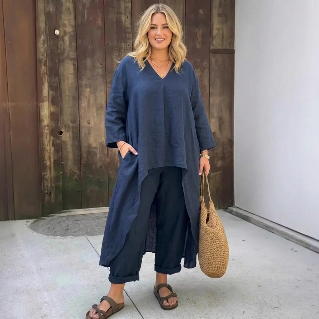 Lucia: Complete two-piece set - Plus size model