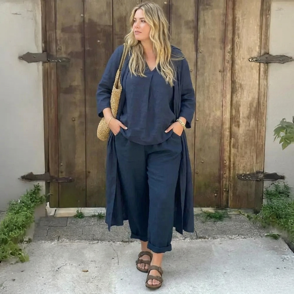 Lucia: Complete two-piece set - Plus size model