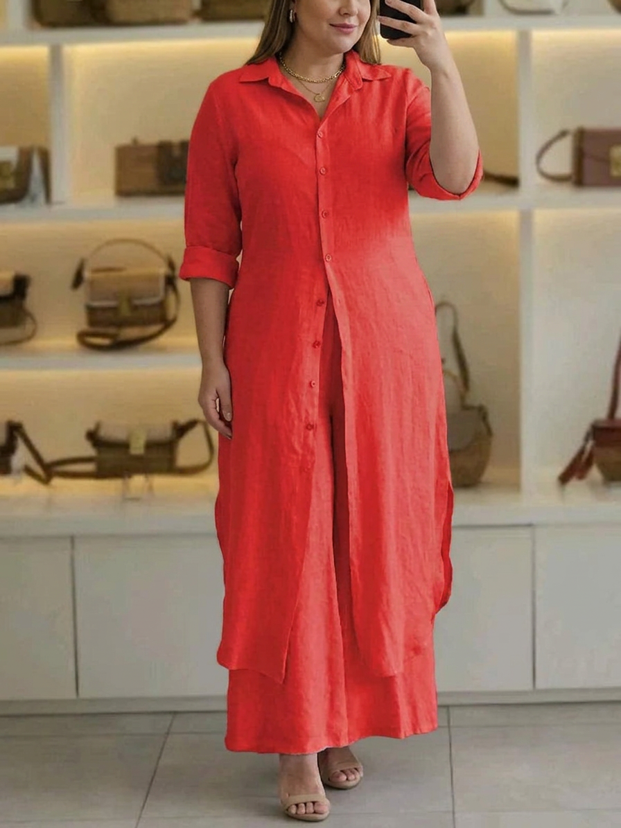 Vienna | Co-ord Set Elegant Two-Piece - Plus size model