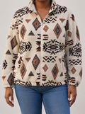 Juniper™ | Aztec Sherpa Bomber - Plus size model