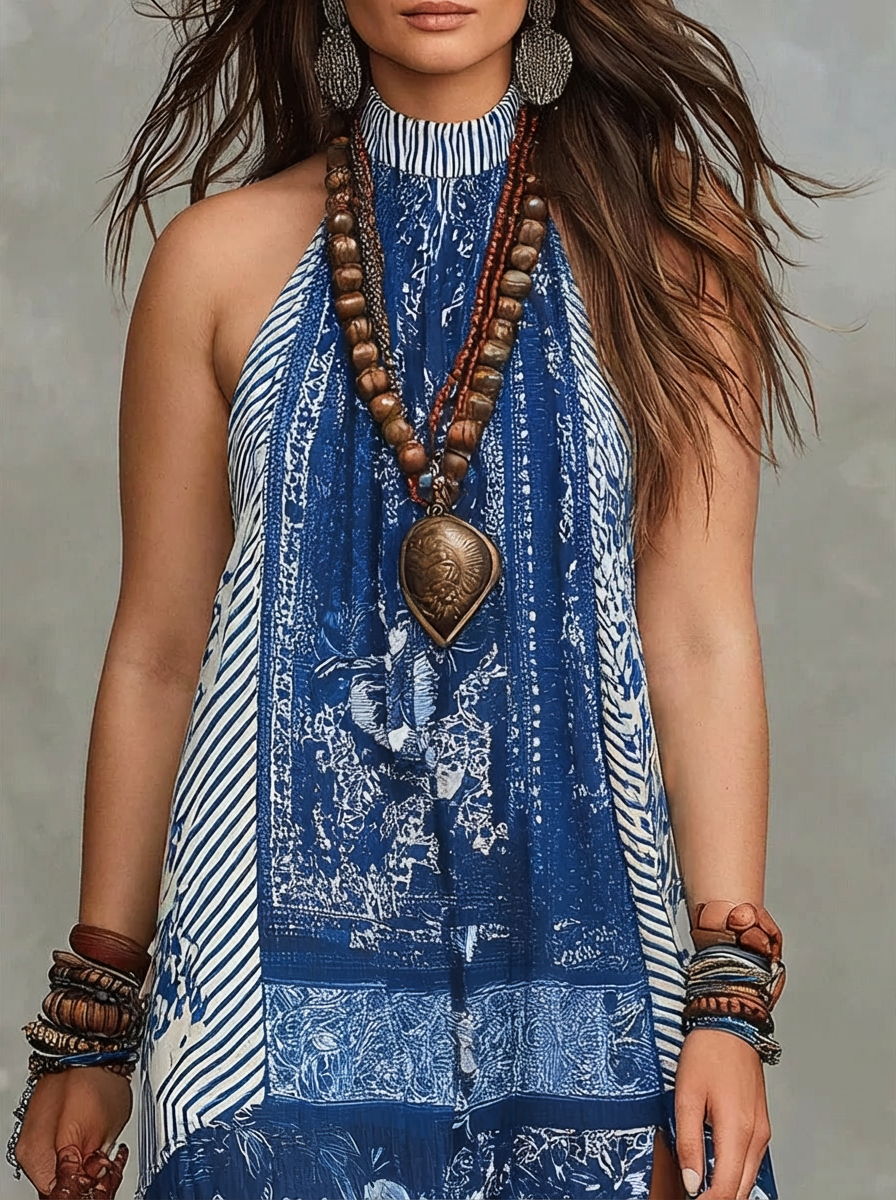 Isla | Patchwork Maxi Dress - Plus size model
