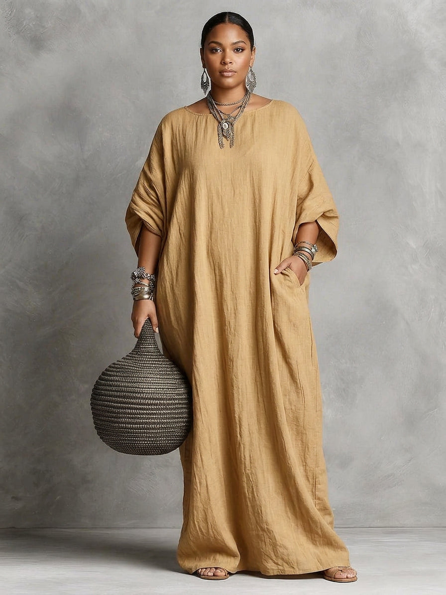 Serena | Oversized Maxi Dress - Plus size model