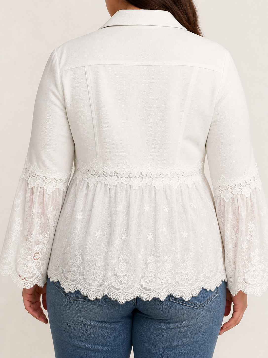 Sunnelace | Lace-Panel Jacket - Plus size model