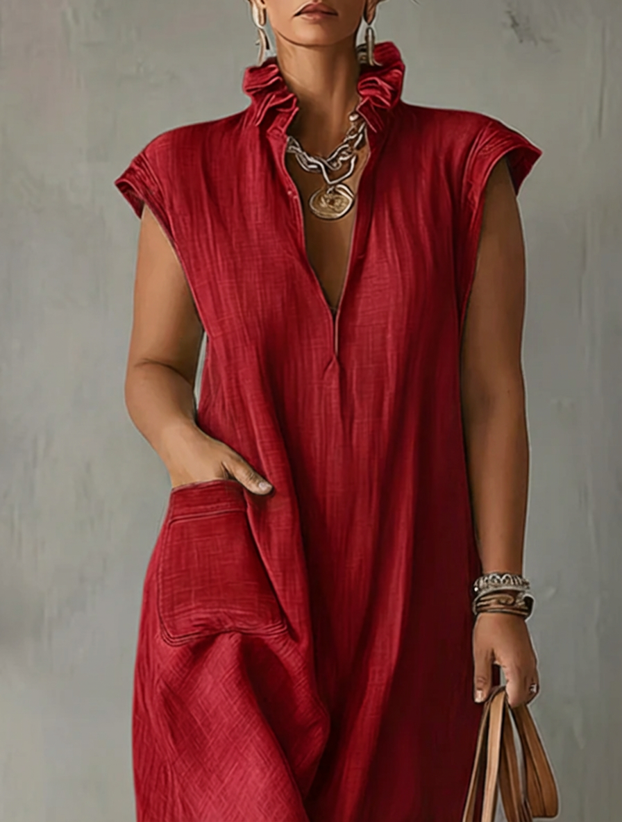 Elara | Ruffle Spring Maxi Dress - Plus size model