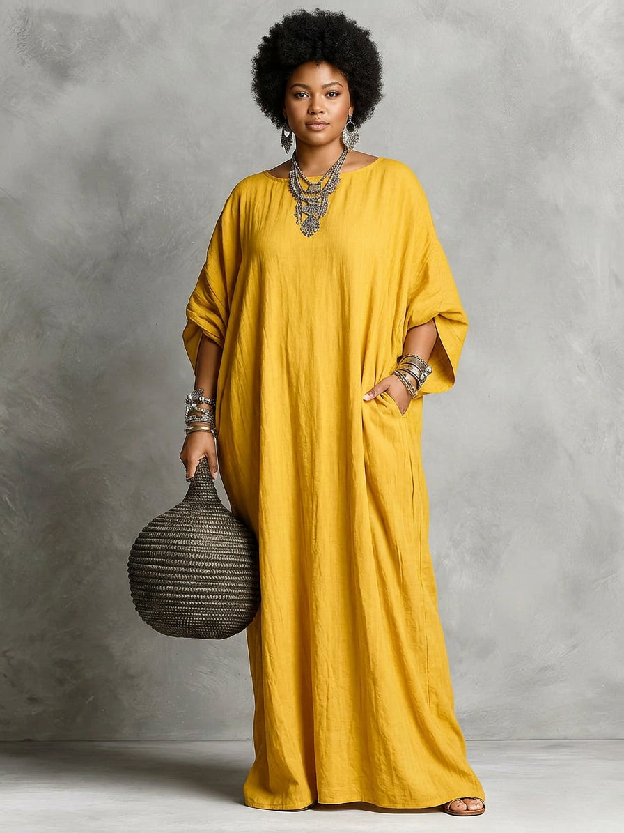 Serena | Oversized Maxi Dress - Plus size model
