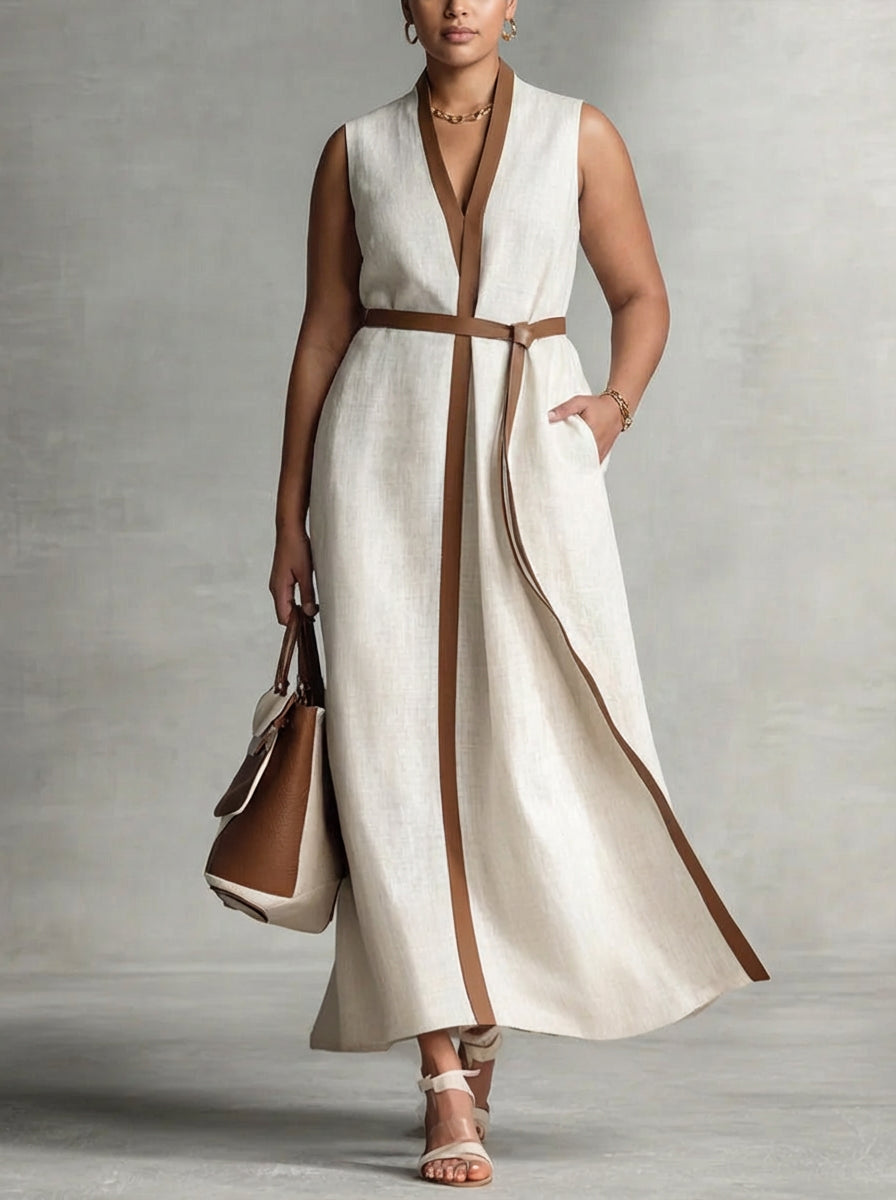 Aria | Sleeveless Maxi Dress - Plus size model