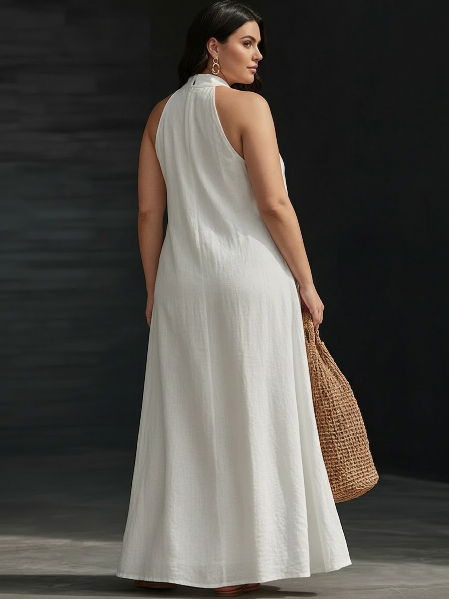 Aveline | Halter Maxi Dress - Plus size model