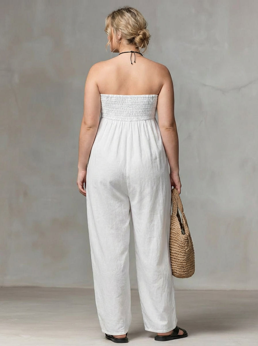 Nova | Strapless Flow Maxi Dress - Plus size model