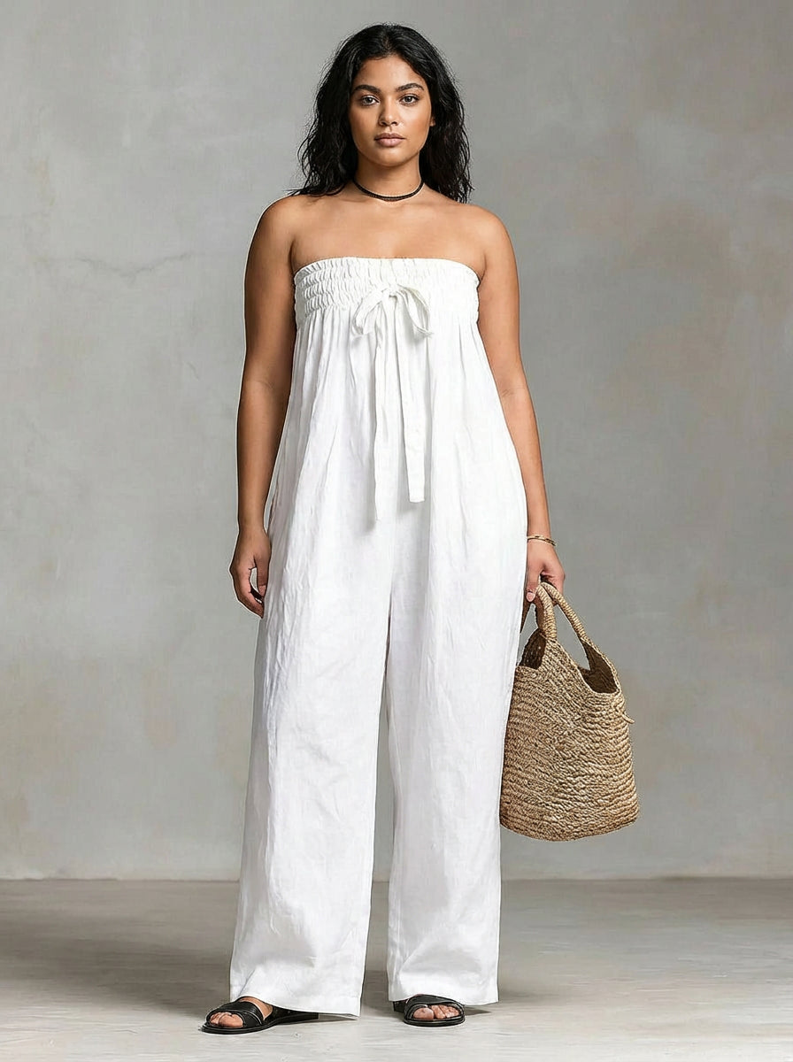 Nova | Strapless Flow Maxi Dress - Plus size model